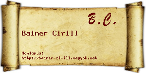 Bainer Cirill névjegykártya